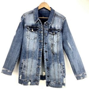Kut From The Kloth Denim Jean Jacket Distressed